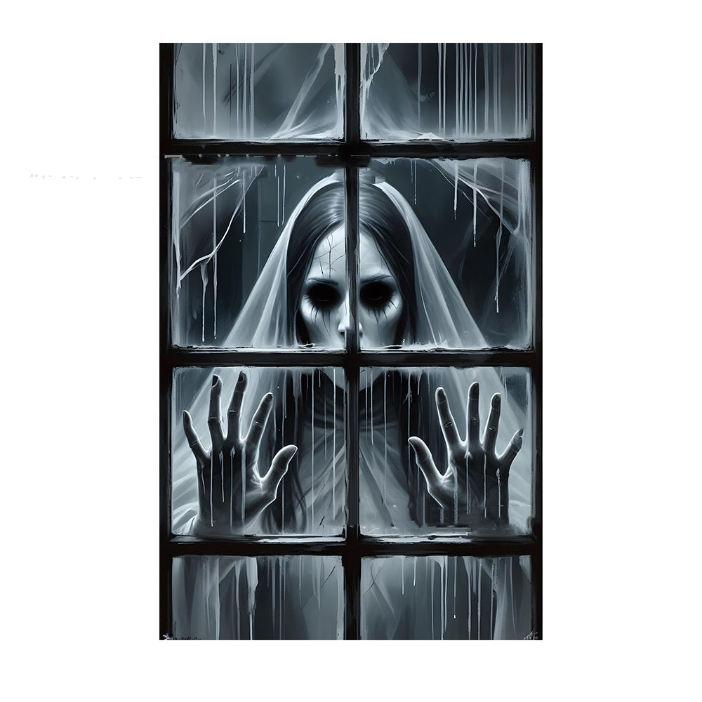 3D Halloween Window Cover – Haunted Witch & Ghost Scene — product image 8