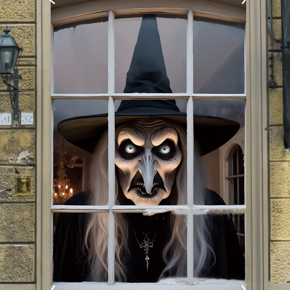 3D Halloween Window Cover – Haunted Witch & Ghost Scene — product image 7