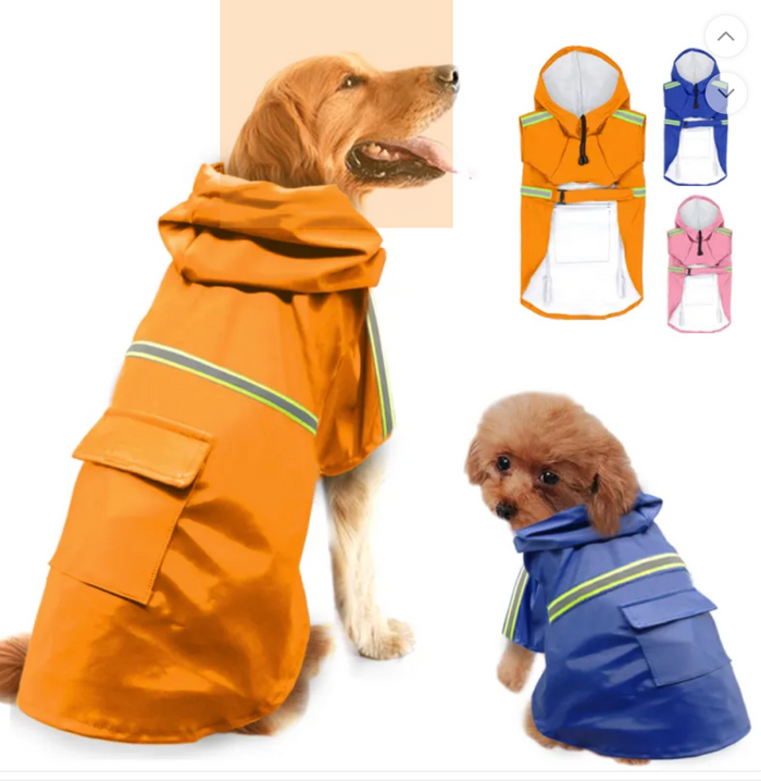 Waterproof Reflective Dog Raincoat – Dark Blue