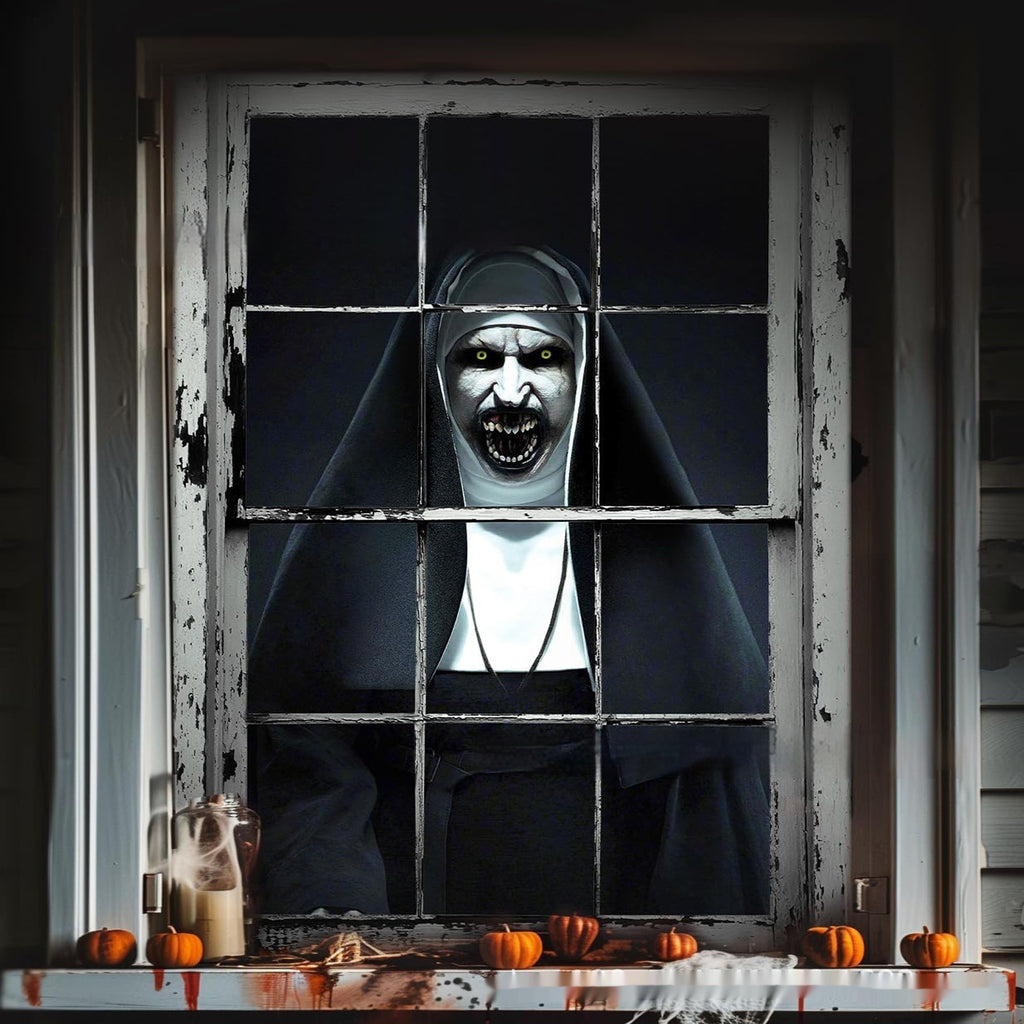 3D Halloween Window Cover – Haunted Witch & Ghost Scene — product image 1