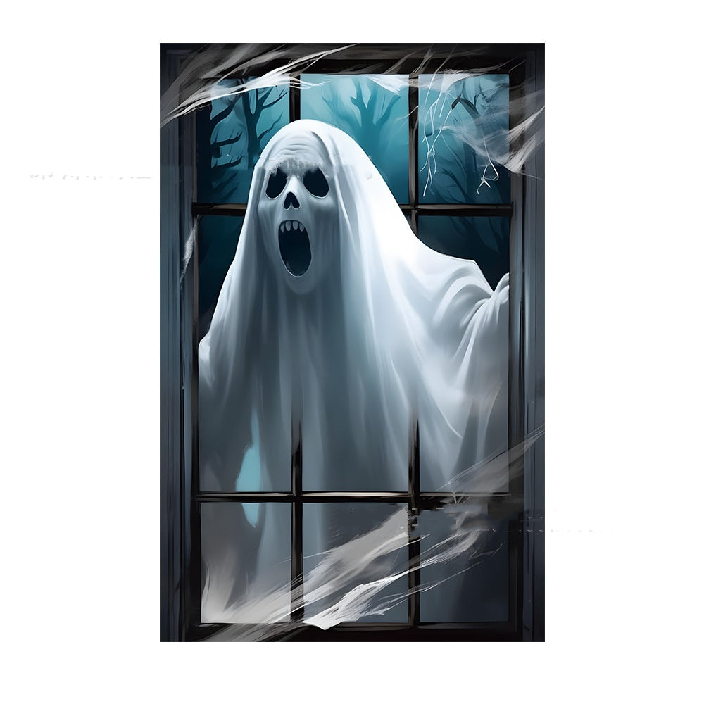 3D Halloween Window Cover – Haunted Witch & Ghost Scene — product image 5