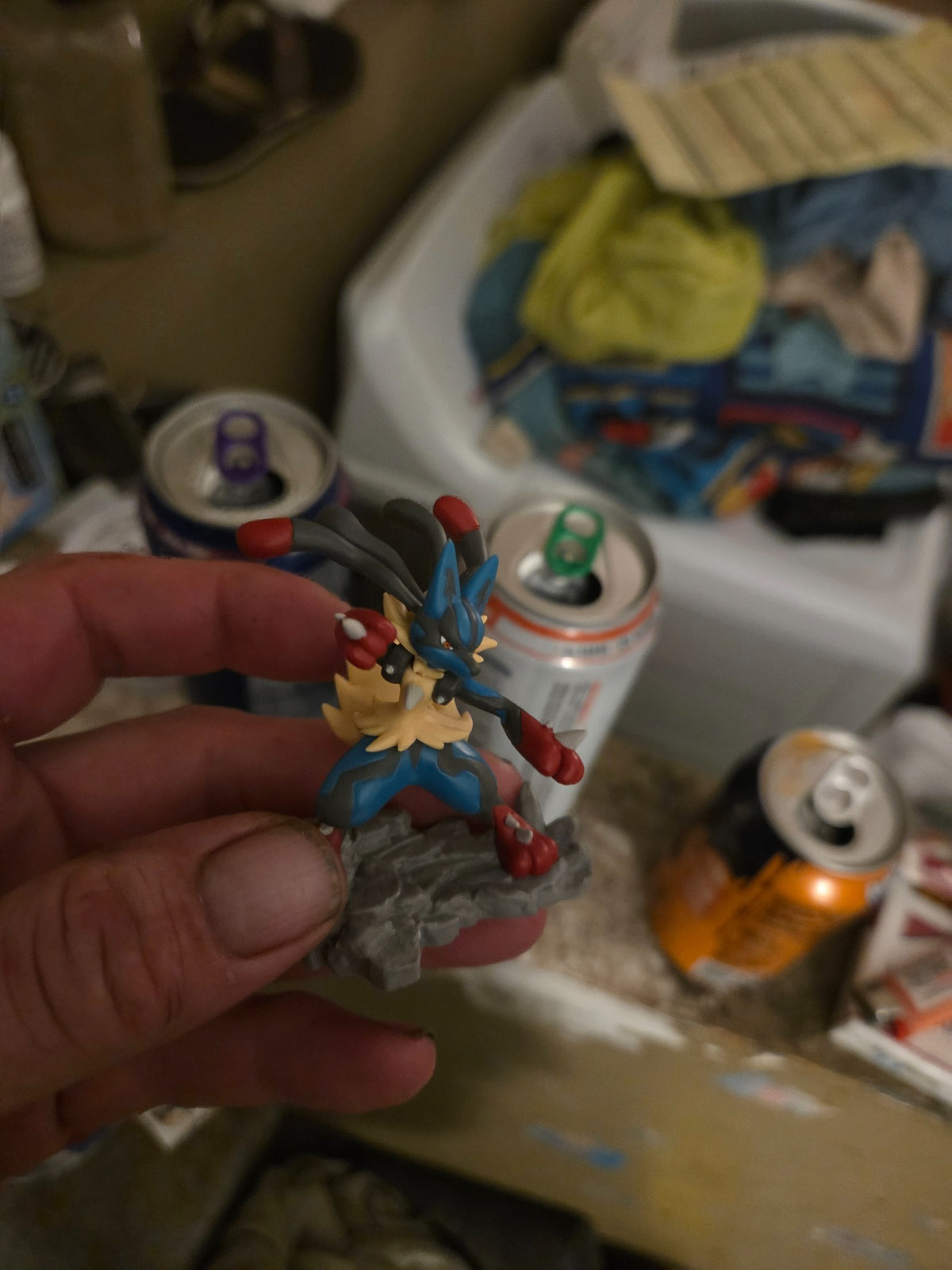 Mega Lucario Pokemon collectible figure, pre-owned